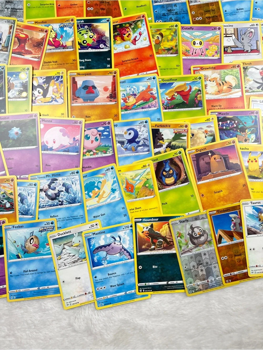 Pokemon Card Lot 100+ Cards Vintage Modern Reverse Holo Pikachu Fossil Trainer